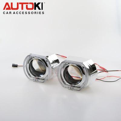 China LED Angel Eye Projector Headlights Autoki Leaded Crystal Daytime Angel Eye Guide Mini X5 H1 Mini Light DRL Bi-xenon Projector Lens for sale