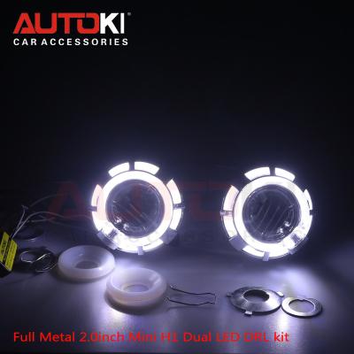 China LED Angel Eye Projector Headlights Autoki Auto&motorcycle Dual Led Angel Eyes Hid Mini 2.0