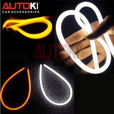 China Day Time Running Light Autoki Led Flexible Strip Dual Color Led DRL 60Cm Auto Led Strip Led Lights for sale