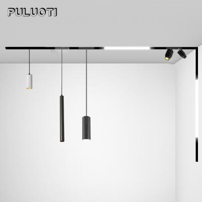 China Puluoti Contemporary New Design Magnetic Segmented Luxury Black Living Room Modern Hanging Chandelier for sale