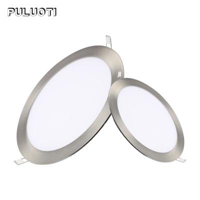 China Wood Recessed Round Panel Light New Design Ultrathin Indoor Ceiling Recessed Round Led Light 3w 6w 9w 12w 15w 18w 24w Led Panel Light for sale