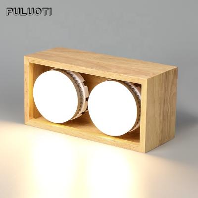 China Recessed Mounted Puluoti Double Head Tricolor Wooden Light Source LED Free Disassembly Down Light for sale