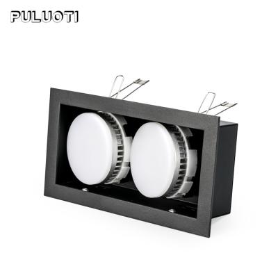 China Recessed Mounted Light Source 10w 14w 18w Indoor LED Tricolor Puluoti Double Head Free Disassembly Downlight for sale