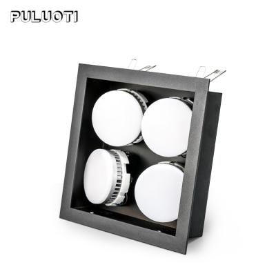 China Recessed Mounted Puluoti Four Heads Tricolor Light Source LED Recessed Mounted Downlight Free Disassembly for sale