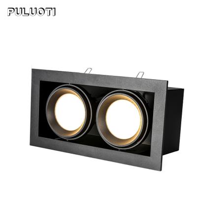 China Puluoti High Quality Home 24w 36w LED Double Heads Adjustable Indoor Indoor Embedded Spotlight for sale