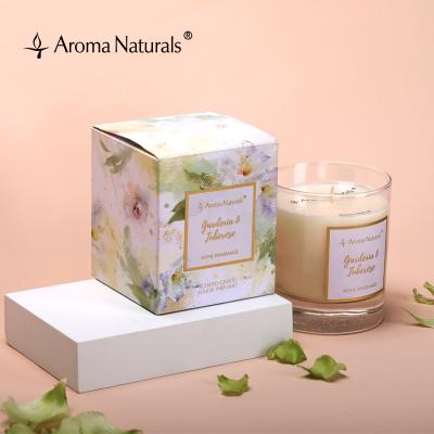 China Home Decoration Home Fragrance and Aroma Naturals Hand Drawn Flower Scented Candle Home Decorative Scented Candle for sale