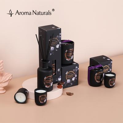 China Wholesale Birthdays Aroma Naturals Soy Wax Scented Scented Candle Black Glass Jar Luxury Soy Wax Candles for sale