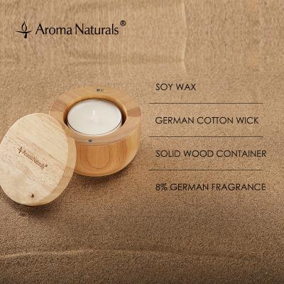 China Birthdays Aroma Naturals Scented Tea Light Candles Wooden Jar Scented Candles Tea Light Gift Sets Scented Candles for sale