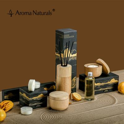 China Natural Scented Aroma Candles Tea Light Gift Set Scented Candles With Lid Wooden Soy Candle for sale