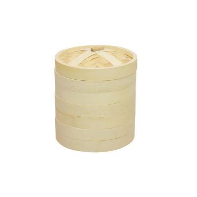 China Sustainable 16.5cm Bamboo Steamer With Lid Natural Bamboo Dumpling Steamer for sale