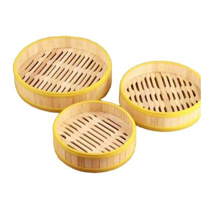 China Sustainable Hot-selling Bamboo Steamer Kitchen Utensils 18cm Set Dumpling Point Bamboo Basket for sale