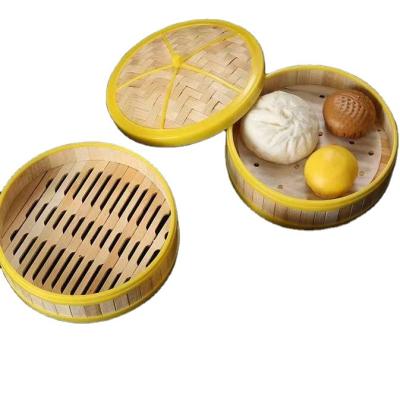 China Sustainable Hot-selling Steamer Steamer Kitchen Utensils 20cm Bamboo Dumpling Set Bamboo Basket for sale