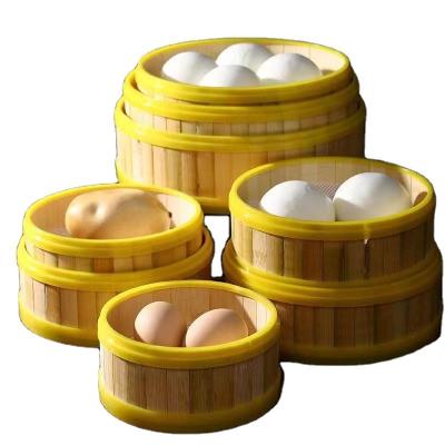 China Sustainable Hot-selling Steamer Steamer Kitchen Utensils 22cm Bamboo Dumpling Set Bamboo Basket for sale