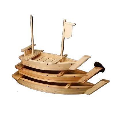 China Viable Factory Wholesale Custom Natural Paddles Wooden Sushi Boat for sale