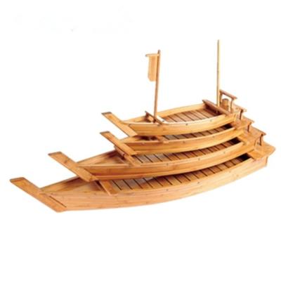 China Sustainable bamboo sushi tray decoration sushi boatsashimi tray decoration bamboo sashimi sushi boat for sale