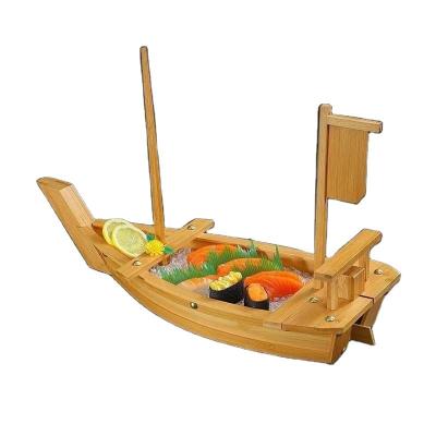 China Sustainable bamboo sushi tray decoration sushi boatsashimi tray decoration bamboo sashimi sushi boat for sale