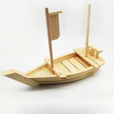 China Sustainable Sushi Boat 60cm Japanese Wooden Sushi Boat for sale