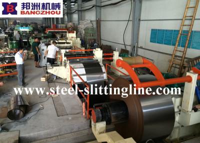 China 2mm x 1500mm Stahl, der Linie Stahl aufschlitzt, umwickelt mit 15T der Kapazität Decoiler Recoiler zu verkaufen