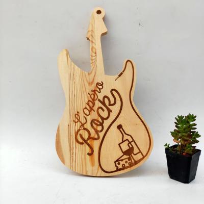 China Europe Home Decoration Guitar Shape Wall Hanging Wooden Sign Signs Ornaments for sale