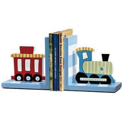 China Home Decor Train Decoration Cute Desk Wooden Organizer Bookends for sale