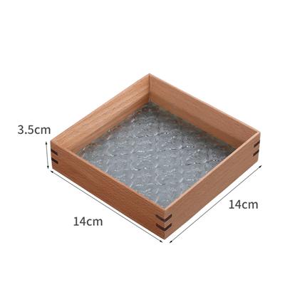 China US Relief Fantastic Glass Bottom Wooden Frame Storage Tray for sale