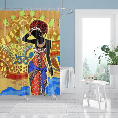 China High Quality Sustainable Hot Sales Black African Woman Shower Curtain for sale