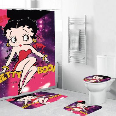 China Betty Boop Viable Cartoon Character Weight Digital Prinyed Shower Curtain Waterproof for sale