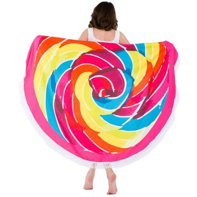 China Circle Food Candy Pattern Print Beach Towel QUICK DRY Summer for sale