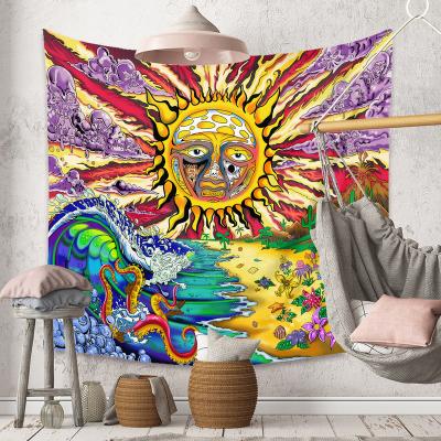 China Modern Psychedelic Sun Hanging Digital Printed Tapestry for sale