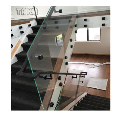 China TAKA Modern Hot Selling Stair Barrier Black Outdoor Glass Bolts / Aluminum Fence Fixing Stainless Black Dead Ends for sale