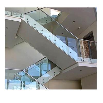 China TAKA Hot Sale Stainless Steel Balcony Standoff Modern Glass Balustrade Staircase Frameless Glass Balustrade for sale