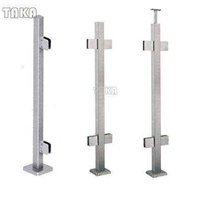 China Modern stairs Railing304 316 stainless steel glass exterior rail balcony railing top mounted glass post for sale