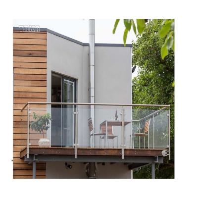 China Modern balcony railing post stair stainless steel glass clamp/balustrade glass posts/glass balustrade with safety glass for sale