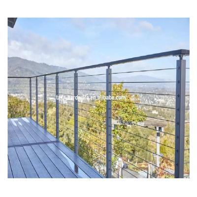 China Modern And Diy Modern Stainless Steel Cable Railing With Wire Rope Balcony Cable Railing for sale