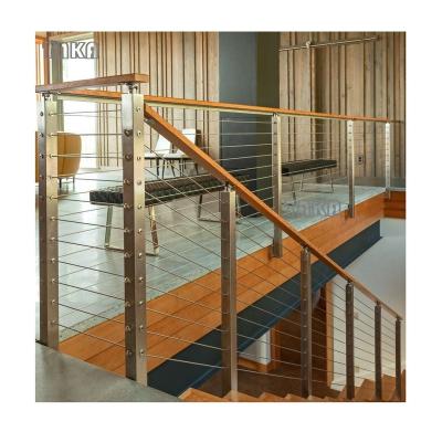 China Modern TAKA Stairs Wire Railing Balustrade Deck Cable Fencing Stainless Steel Stairs Wire Railing Railing Post System for sale