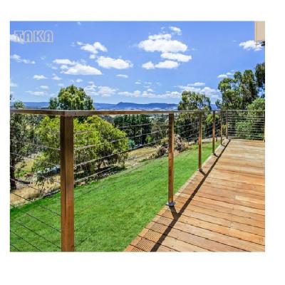 China Modern TAKA Round or Square Post Cable Railing Stainless Steel Cable Railing Outdoor/Indoor Railing System for sale