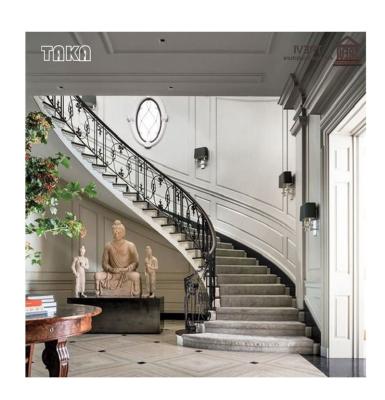 China TAKA Luxury Villa Spiral Staircase Modern Indoor Marble Staircase Step for sale