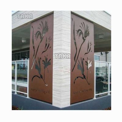 China Easily Assembled Customized Decorative Laser Cut Roof Metal Wall Panel Architectural Building Screen Sliding Screen Partition Wall for sale