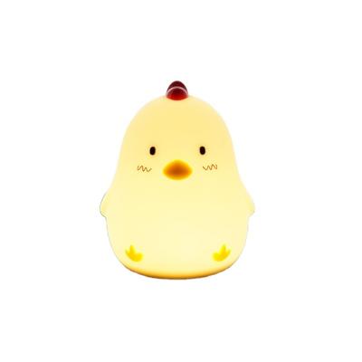 China Art Deco Fun Design Baby Room Cute Child Chick Wake Up Light Silicone Alarm Clock for sale