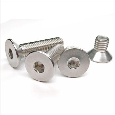 China HEX 304 / 316 Stainless Steel Flat Countersunk Socket Screw Flat Head Hexagon Bolts DIN7991 for sale