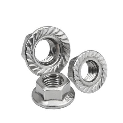 China Heavy Industry Metric Stainless Steel Hex Flange Nuts With Din6923 A2 Serrations for sale