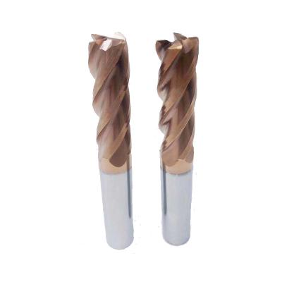 China CNC Process HRC55 4 Flutes R Angle Tungsten Steel Corner Long Radius Carbide-tipped Milling Cutter Safety Milling Cutters for sale