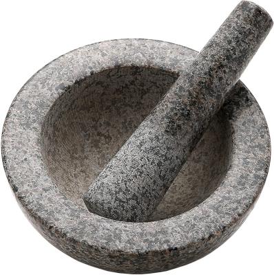 China Best Viable Wholesale Price Granite Mortar Pestle Stone Grinder Set For Spice Mix Grinding for sale