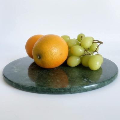 China Sustainable Modern Natural Green Marble Serving Tray Glossy Pastry Board For Dessert And Cheese for sale