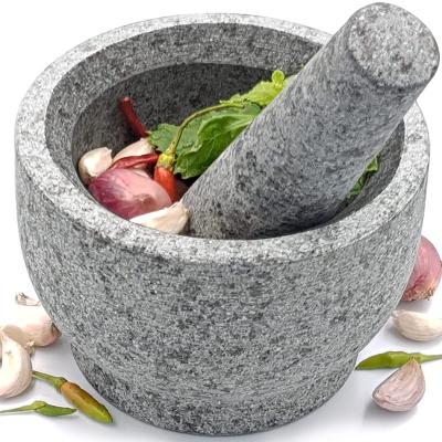 China 2022 Product Mortar and Spice Set Herb Grinder-Granite Mortar and Pestle Natural Stone Pestle Viable for sale