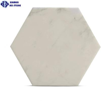 China Viable Wholesale Luxury Hexagon Natural White Marble Stone Coaster Set With Lower Price For Beverage And Home Deco for sale