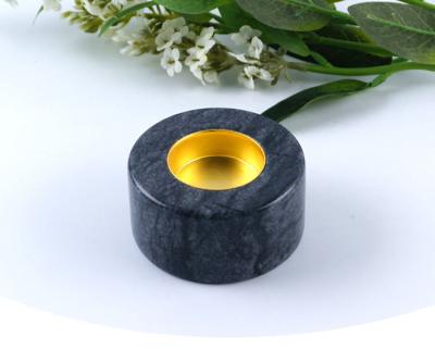 China Home Natural Stone Luxury Marble Jar Candle Holder Candle Holder Table Ornament for sale