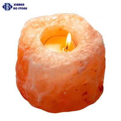 China Home Decor Natural Handcrafted Himalayan Salt Candle Holders - Great Enhancement to Your Home Decor for sale