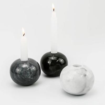 China Home Natural Marble Spherical Light Luxury Candle Holder Candle Holder Romantic Creative Decoration Crafts for sale