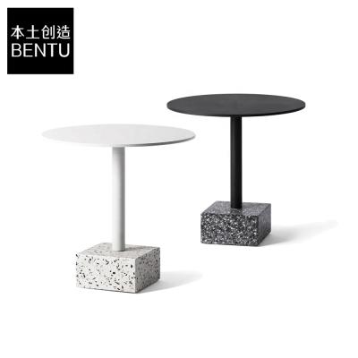 China N/M BENTU Jingle dia450xH450 latest design minimalism terrazzo lounge tables coffee table modern design outdoor garden for sale